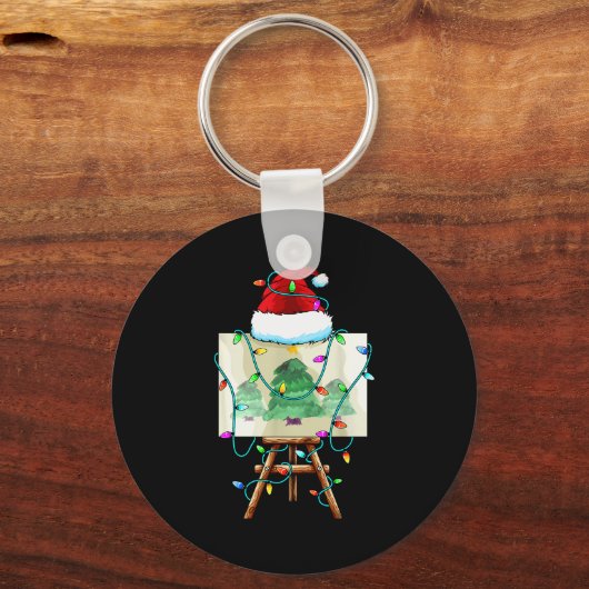 Christmas Painter Design _ Santa Xmas Paint Artist Schlüsselanhänger (Vorderseite)