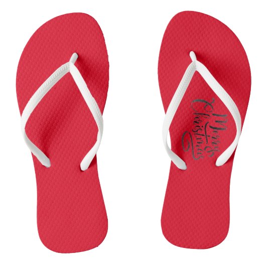 CHRISTMAS Pair Flip Flops MERRY CHRISTMAS Badesandalen (Fußbett)