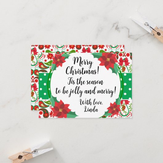 Christmas Paisley & Poinsettia Jolly (Vorderseite/Rückseite Beispiel)