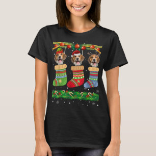 Christmas Pajama Beagle Hund Welpe Weihnachten Wei T-Shirt