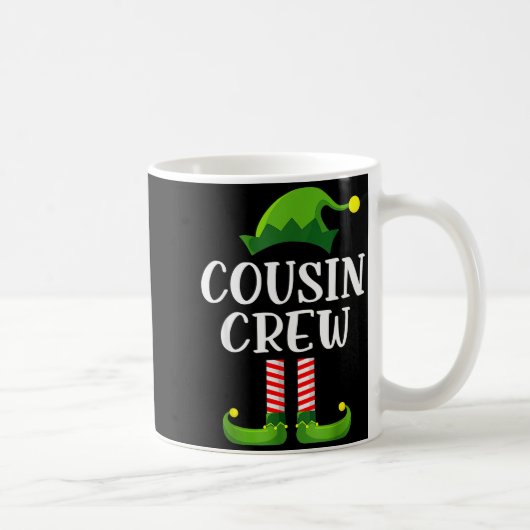 Christmas Pajama Cousin Crew Funny Elf Matching Pa Kaffeetasse (Rechts)