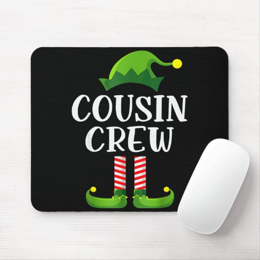 Christmas Pajama Cousin Crew Funny Elf Matching Pa Mousepad (Mit Mouse)