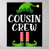 Christmas Pajama Cousin Crew Funny Elf Matching Pa Poster (Vorne)