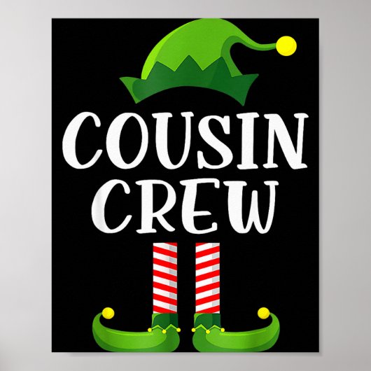 Christmas Pajama Cousin Crew Funny Elf Matching Pa Poster (Vorne)