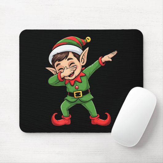 Christmas Pajama Dabbing Elf Kids Boys Girls Xmas Mousepad (Mit Mouse)