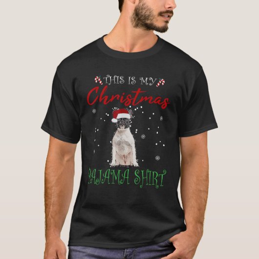 Christmas Pajama Frenchie Lady Bulldog Dog French T-Shirt (Vorderseite)