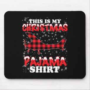 Christmas Pajama Funny Aviation Airplan Geschenk Mousepad
