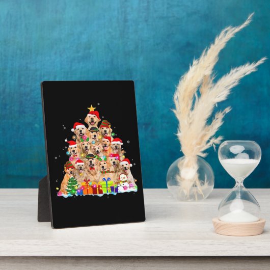 Christmas Pajama Golden Retriever Tree Xmas Gift D Fotoplatte (Seite)