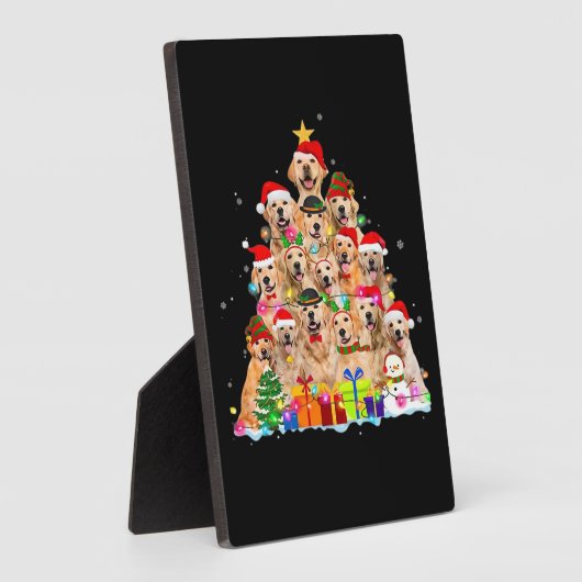 Christmas Pajama Golden Retriever Tree Xmas Gift D Fotoplatte (Seite)