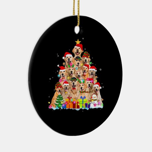 Christmas Pajama Golden Retriever Tree Xmas Gift D Keramik Ornament (Rechts)