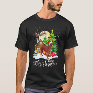 Christmas Pajama Irish Setter Tree Xmas Dog Vater  T-Shirt