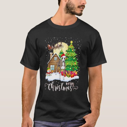 Christmas Pajama Italian Greyhound Tree Xmas Dog D T-Shirt (Vorderseite)