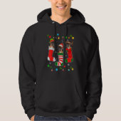 Christmas Pajama Lights Boxer Doppy Puppy Lover Hoodie (Vorderseite)