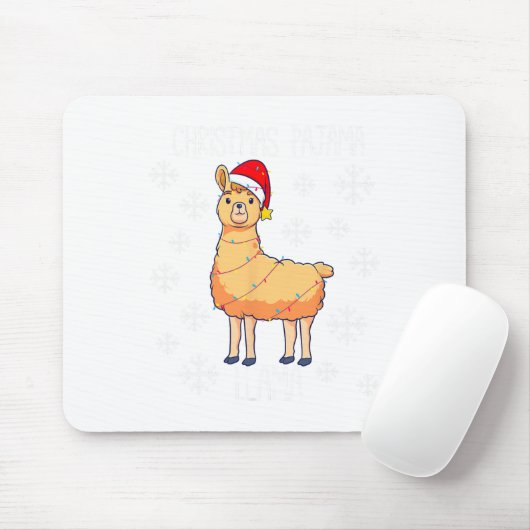 Christmas Pajama Llama Mousepad (Mit Mouse)
