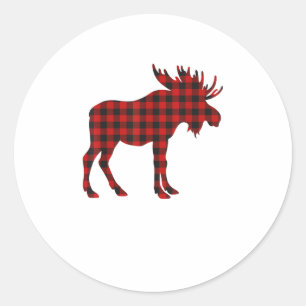 Christmas Pajama Moose T-Shirt Animal Pajamas Xmas Runder Aufkleber