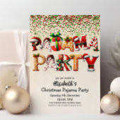 Christmas Pajama Party Candy Cane Weihnachtsmannmü Einladung