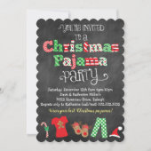 Christmas Pajama Party Chalkboard Einladung (Vorderseite)
