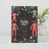 Christmas Pajama Party Einladung (Stehend Vorderseite)