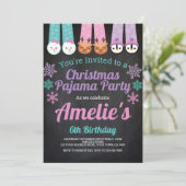 Christmas Pajama Party Einladung (Stehend Vorderseite)