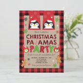Christmas Pajama Party Einladung Holiday Pajamas (Stehend Vorderseite)