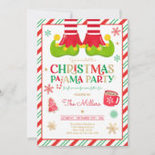 Christmas Pajama Party Elf Holiday Pajama Party Einladung (Vorderseite)
