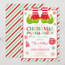 Christmas Pajama Party Elf Holiday Pajama Party Einladung