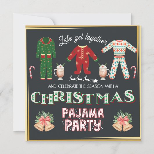 Christmas Pajama Party Holiday Einladung (Vorderseite)