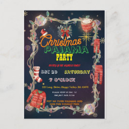 Christmas Pajama Party | Holiday Family Invite Postkarte