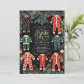 Christmas Pajama Party Holiday Pajama Party Einladung (Stehend Vorderseite)