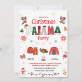 christmas pajama Party Invite for kids  Einladung (Vorderseite)