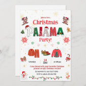 christmas pajama Party Invite for kids  Einladung (Vorne/Hinten)