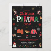 christmas pajama Party Invite for kids Einladung (Vorderseite)