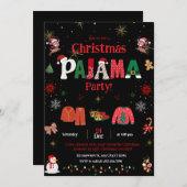 christmas pajama Party Invite for kids Einladung (Vorne/Hinten)