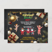 Christmas Pajama Party Kids Einladungspostkarte (Vorne/Hinten)