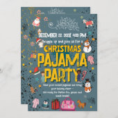 Christmas Pajama Party Kids Holiday Sleepover  Einladung (Vorne/Hinten)