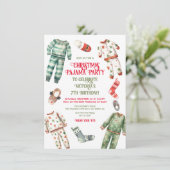 Christmas Pajama Party Sleepover Geburtstag Einladung (Stehend Vorderseite)