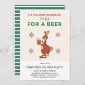 Christmas Pajama Party Slumber Funny Kangaroo Einladung (Vorne/Hinten)