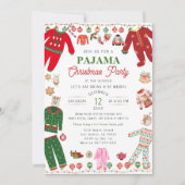 Christmas Pajama Party Watercolor Moderne Einladung (Vorderseite)