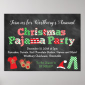 Christmas Pajama Partys Chalkboard Style Poster (Vorne)