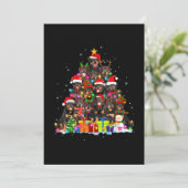Christmas Pajama Rottweiler Tree Xmas Vater Mama Einladung (Stehend Vorderseite)