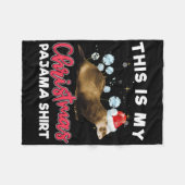 Christmas Pajama Santa Ferret Lover Fleecedecke (Vorderseite (Horizontal))