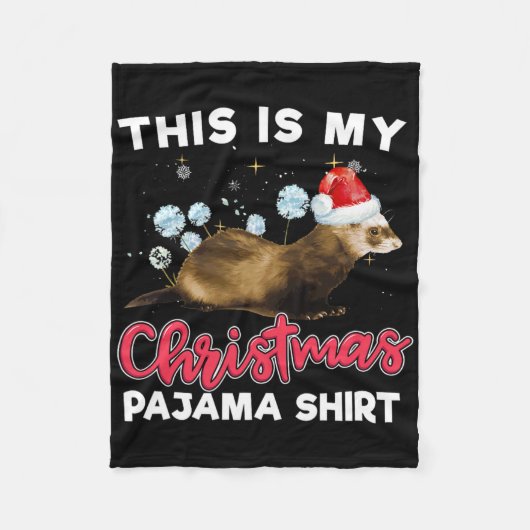 Christmas Pajama Santa Ferret Lover Fleecedecke (Vorderseite)