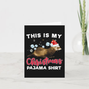 Christmas Pajama Santa Ferret Lover Karte