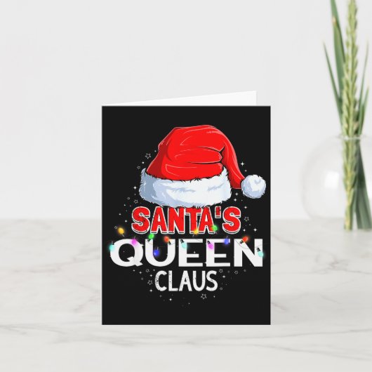 Christmas Pajama Santa's Queen Claus Matching Karte (Vorderseite)