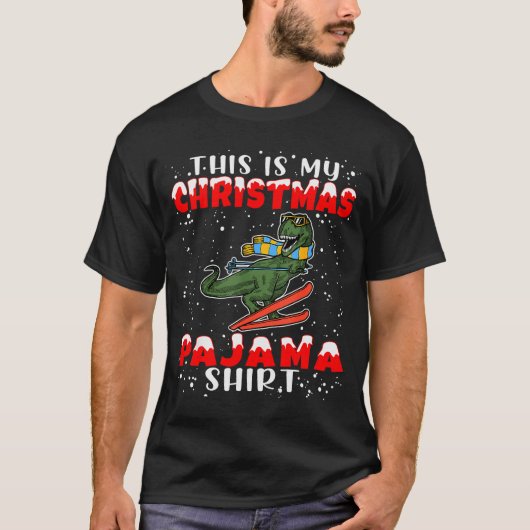 Christmas Pajama Shirt Funny Xmas Skiing Gift For (Vorderseite)