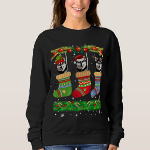 Christmas Pajama Siberian Husky Dog Sweatshirt