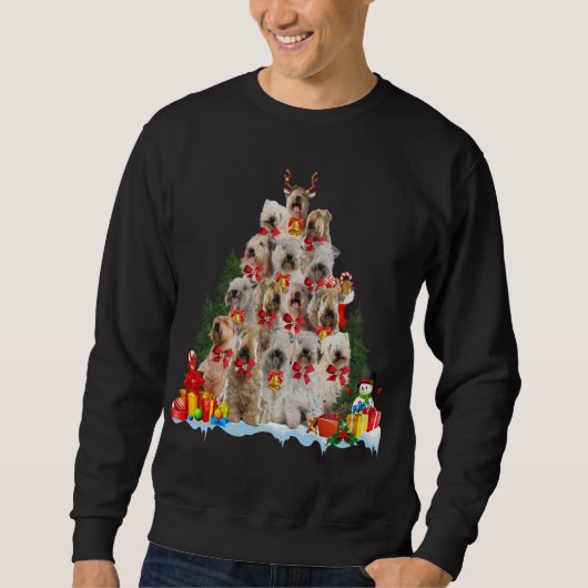 Christmas Pajama Soft Coating Wheaten Terrier Xmas Sweatshirt (Vorderseite)