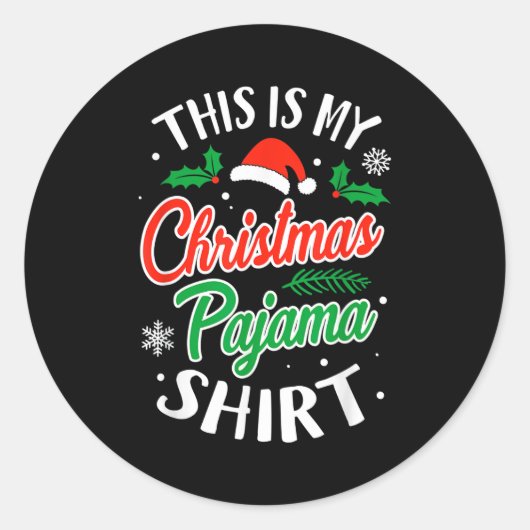 Christmas Pajama This Is My Christmas Pajama Xmas Runder Aufkleber (Vorderseite)