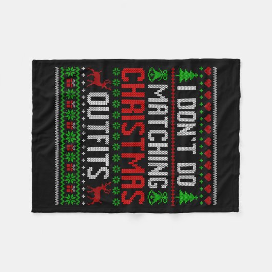 Christmas Pajamas Family Matching - I Don't Do Mat Fleecedecke (Vorderseite (Horizontal))