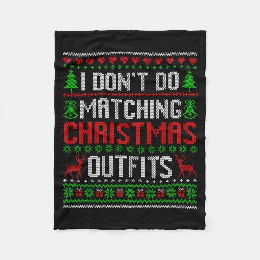 Christmas Pajamas Family Matching - I Don't Do Mat Fleecedecke (Vorderseite)